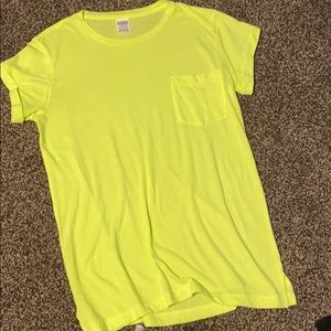 Pink Victoria’s Secret bright yellow shirt